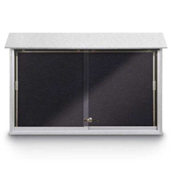 Outdoor Enclosed Combo Board, 72"x36", Bronze Frame/White Porc & Pearl
